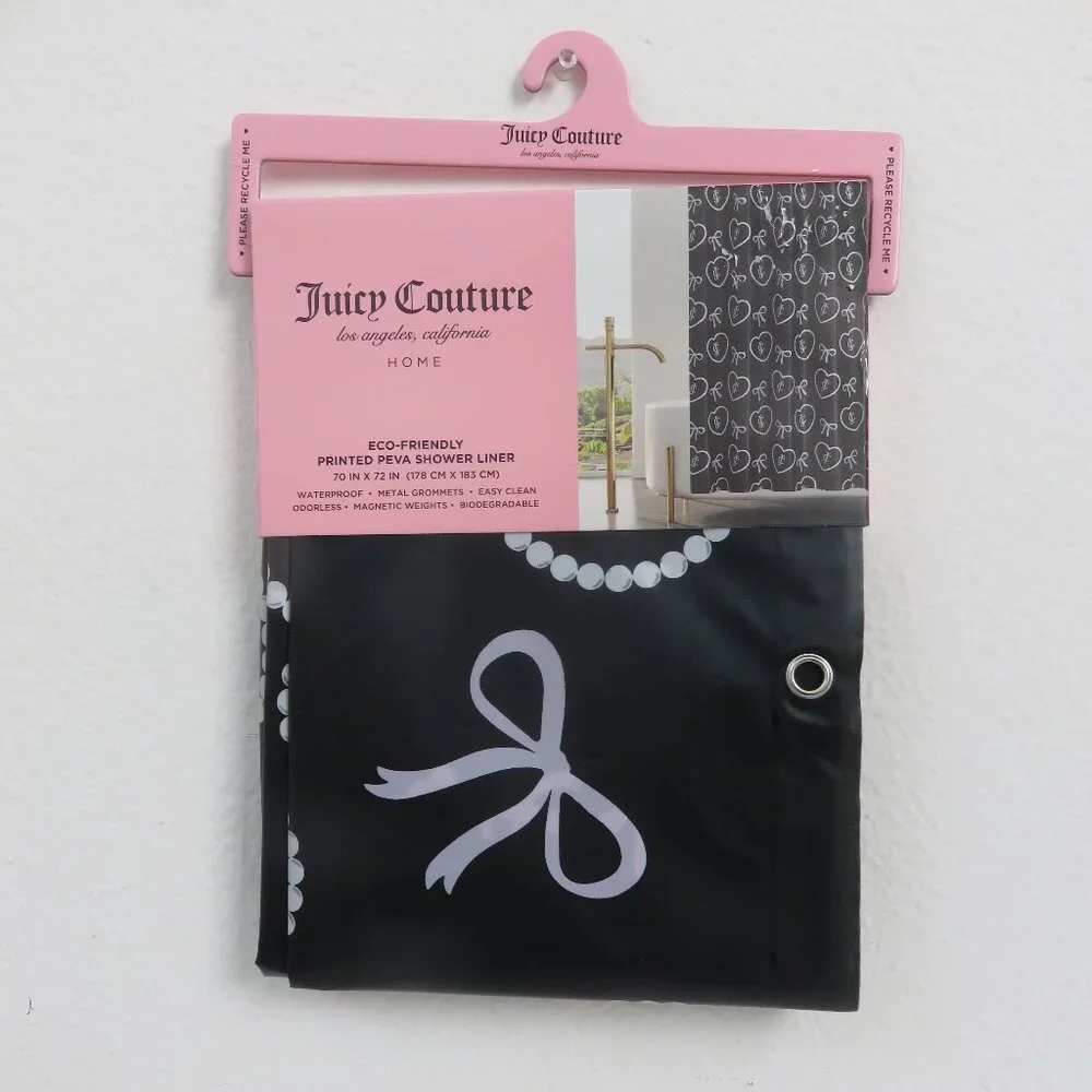 (#117) Juicy Couture Eco-Friendly PEVA Curtain Liner Shower Curtain 70 x 72